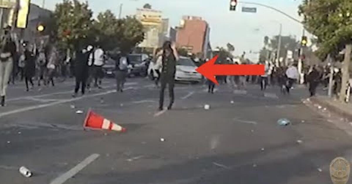 Protester had hands up when LAPD officer shot him in head with projectile, video shows