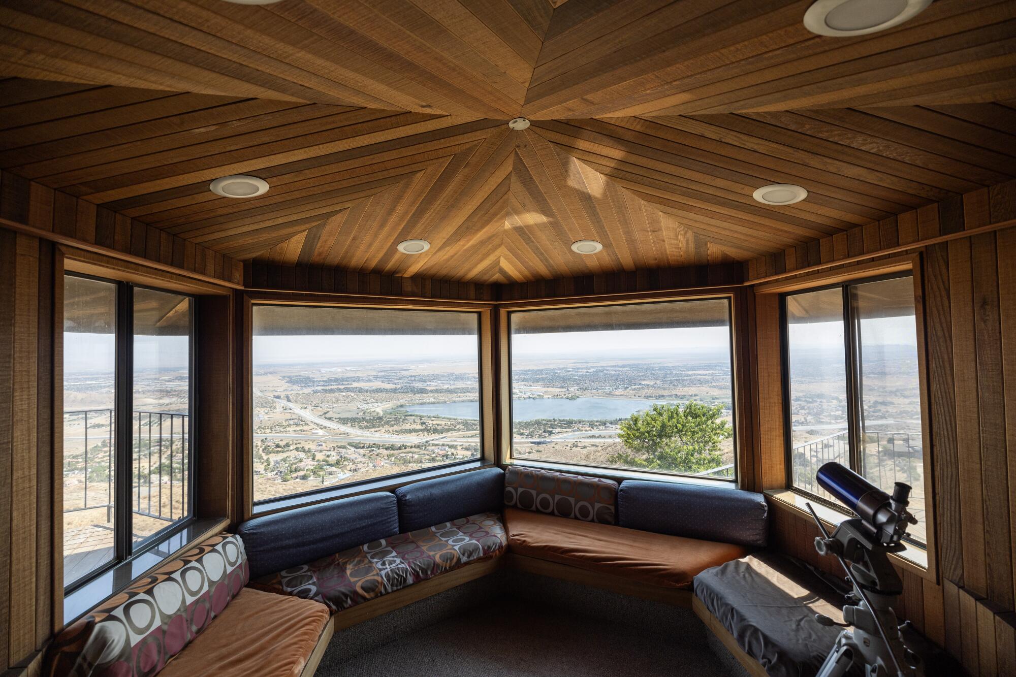 A room with a view in this J. Herbert Brownell-designed hilltop mansion above Palmdale.