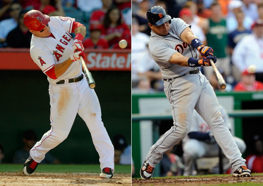 Angels' Mike Trout and Tigers' Miguel Cabrera could have been featured in the heart of the Angels' lineup.