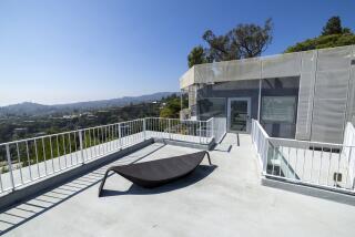 Los Angeles, CA - September 25: A view of the patio space on top of the guesthouse owned by Aleksandar Jovanovic, an Airbnb landlord, located on the property of his Los Angeles home. His tenant, Elizabeth Hirschhorn, not pictured, is still living in his guesthouse listed on Airbnb after the lease ended nearly two years ago without paying rent. Photo taken in Los Angeles Monday, Sept. 25, 2023. (Allen J. Schaben / Los Angeles Times)