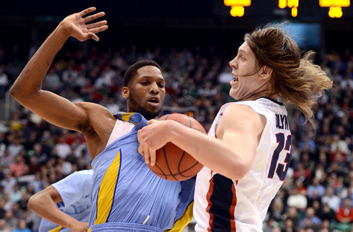 Gonzaga forward Kelly Olynyk tries to drive against Southern center Brandon Moore in the first half Thursday.