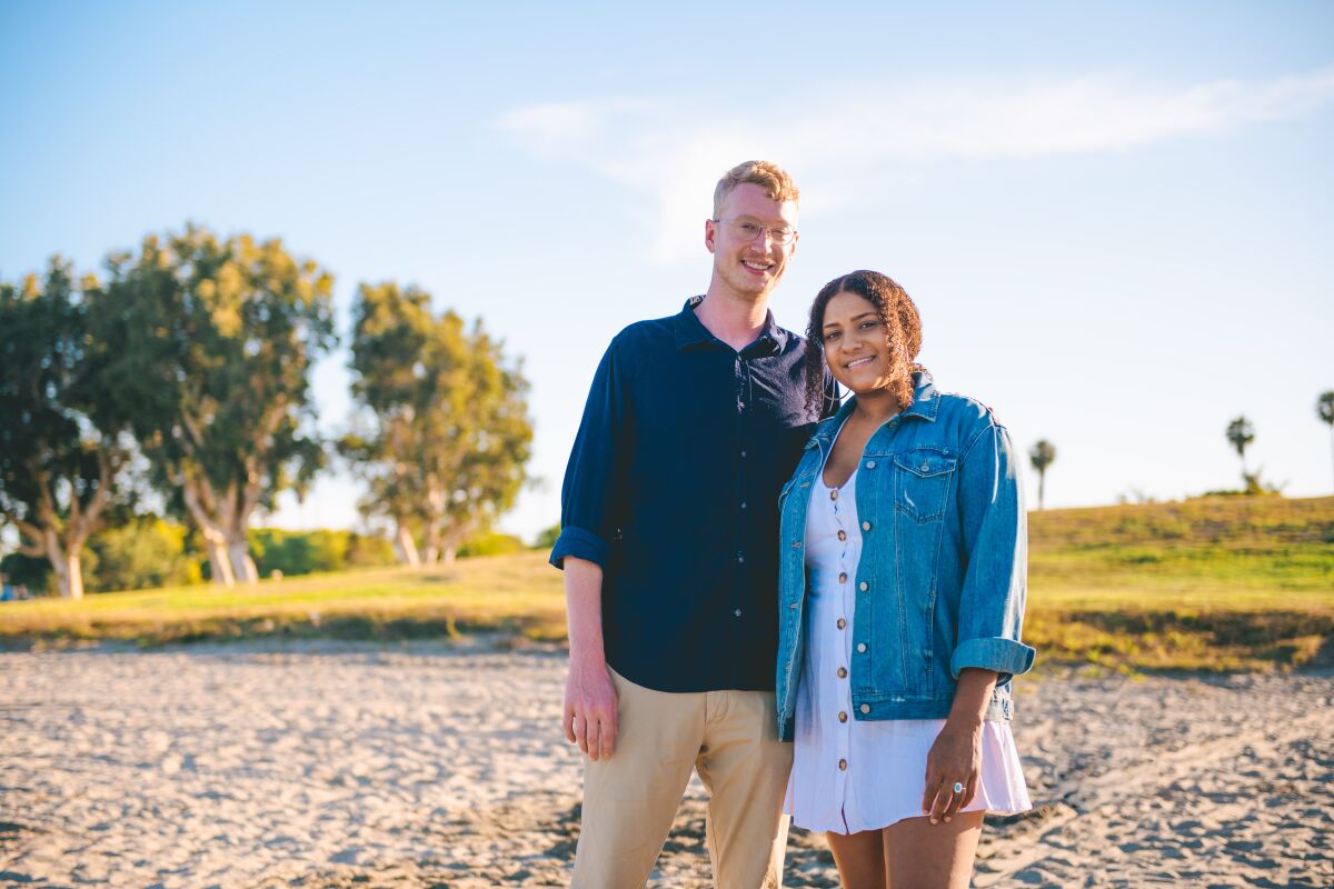 Paige Hernandez with her partner, Joshua Beckermann.