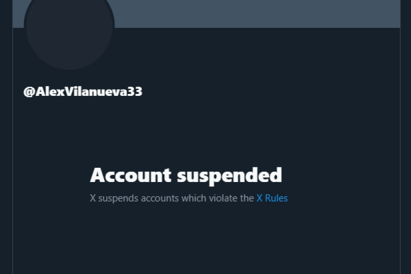Early on Feb. 19, 2023, former Sheriff Alex Villanueva's primary X account was suspended.