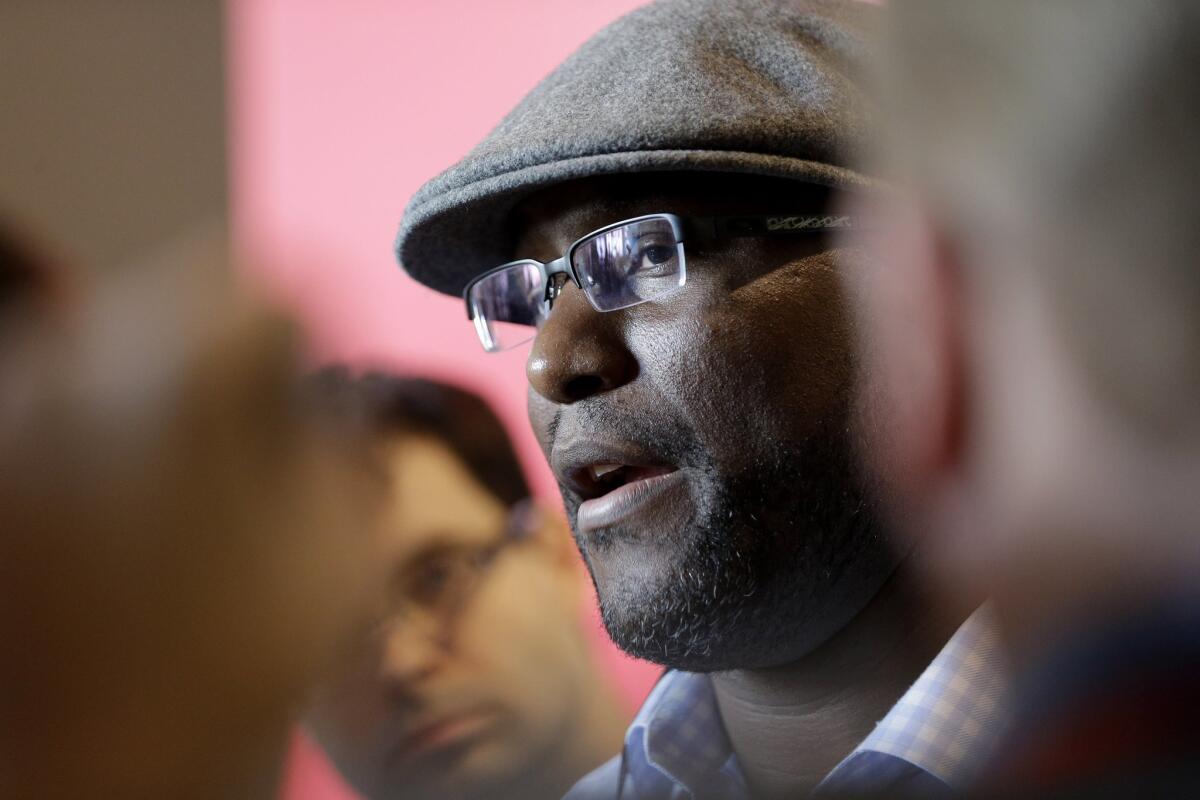 Cleveland Browns General Manager Ray Farmer answers a question after a news conference at the NFL football scouting combine in Indianapolis on Feb. 19.