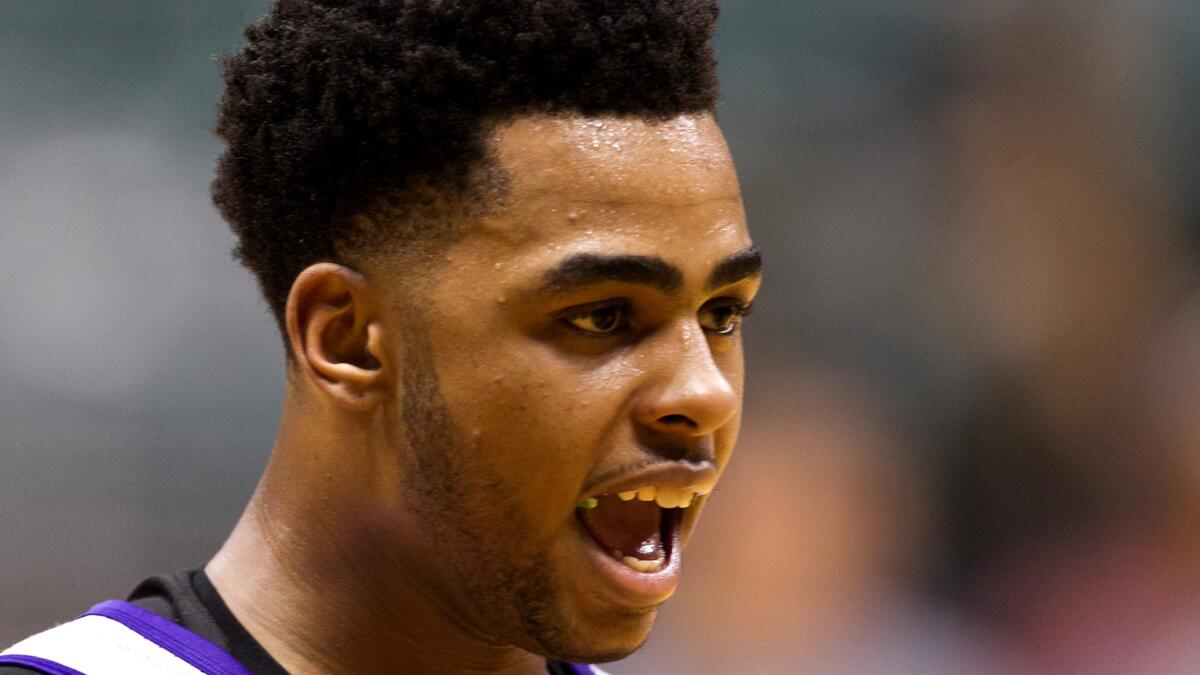 Lakers guard D'Angelo Russell during a workout in Hawaii on Tuesday.