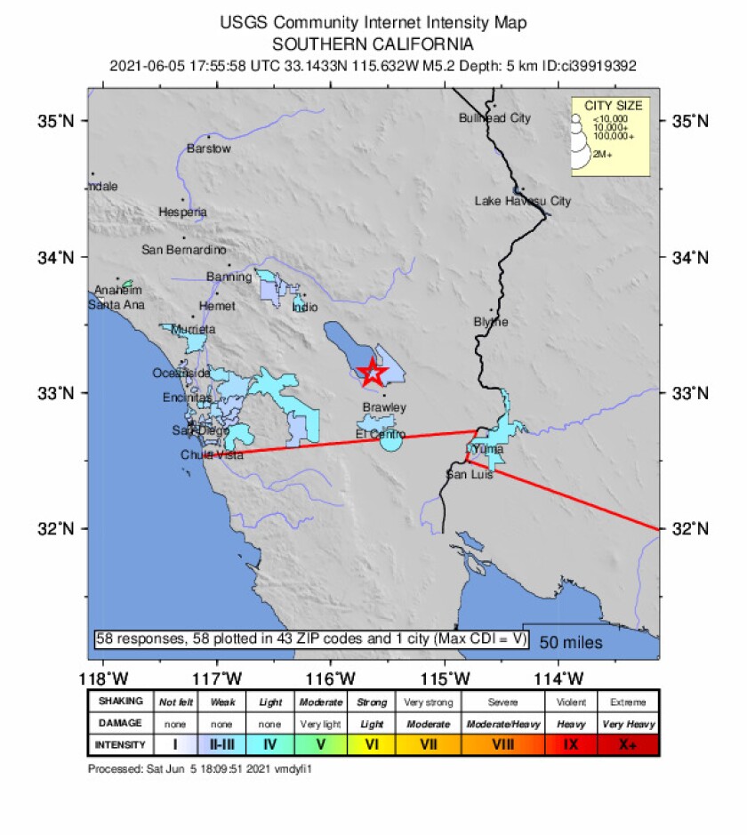 San Diegans felt an earthquake that started in Imperial County the morning of Saturday, June 5, 2021.