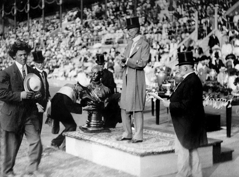 Thorpe won gold in the pentathlon and decathlon and was honored by Sweden's King Gustav V