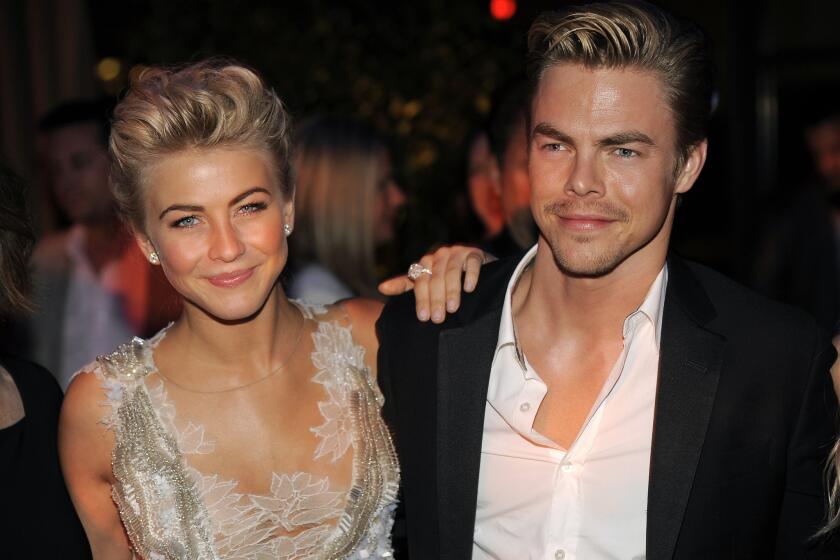 Julianne Hough with her brother, dancer Derek Hough, at the post-premiere party for "Safe Haven."