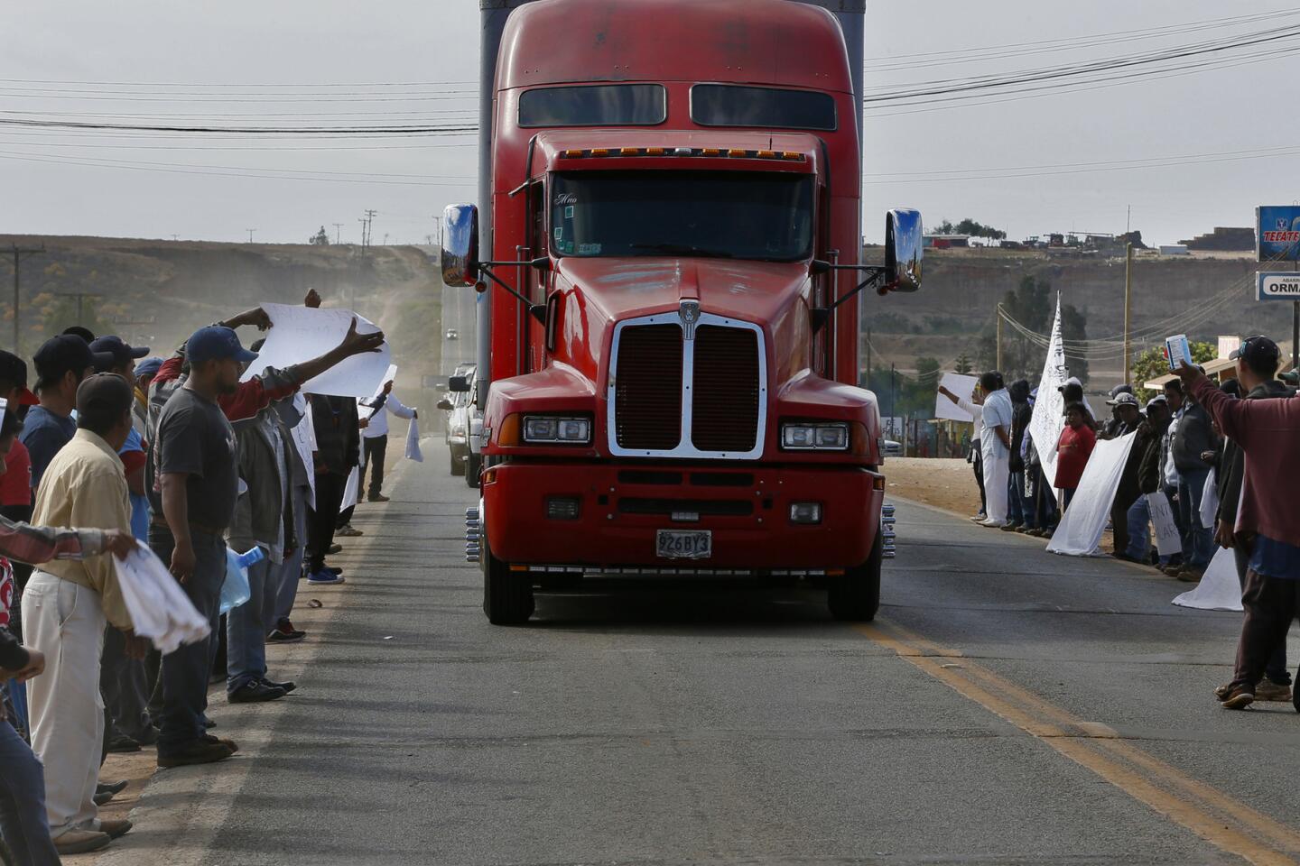 Farmworkers on strike in Baja, Mexico