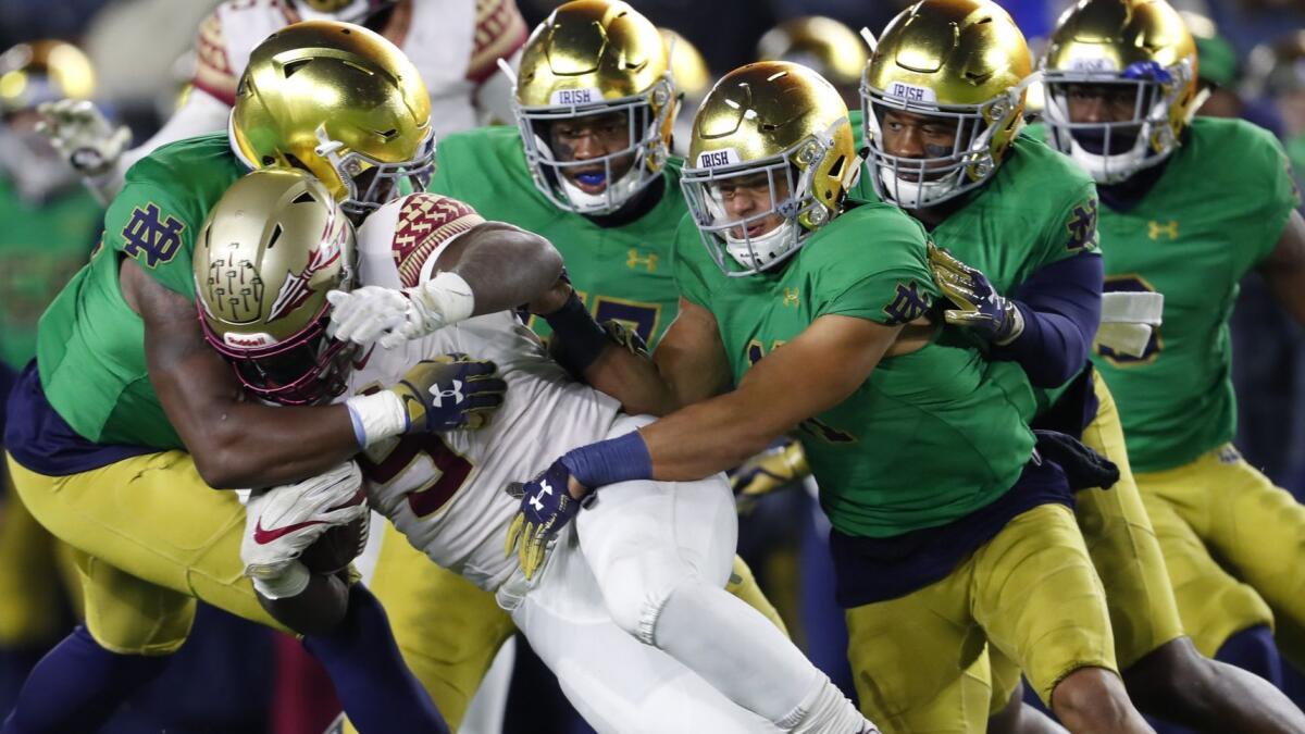 Florida State and running back Jacques Patrick, who averaged 3.3 yards a carry, found out how difficult it is to run against Notre Dame on Nov. 10.