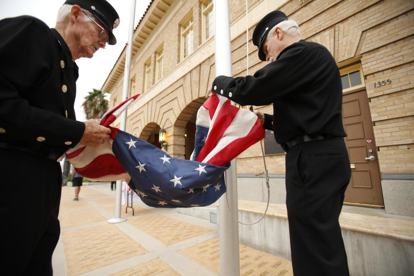 Raising the flag