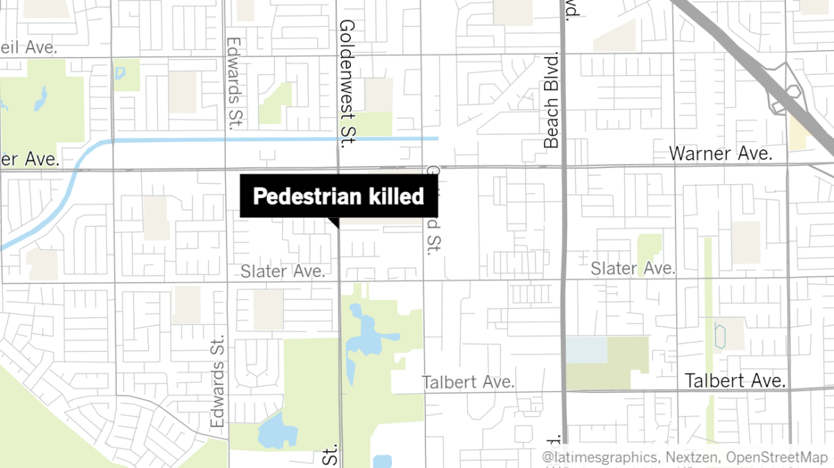 A Huntington Beach man died after being struck by a vehicle Tuesday night on Goldenwest Street near Tucana Drive, according to authorities.