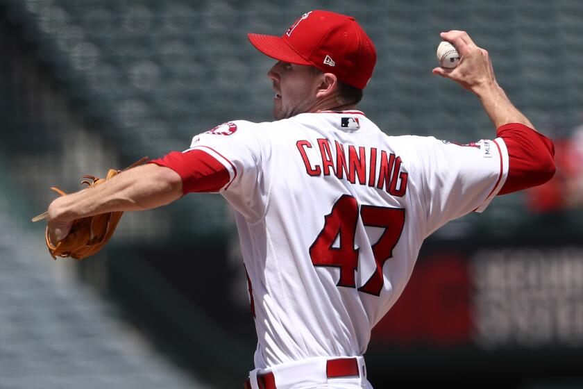 ANAHEIM, CALIFORNIA - AUGUST 18: Pitcher Griffin Canning #47 of the Los Angeles Angels pitches in the second inning of the MLB game against the Chicago White Sox at Angel Stadium of Anaheim on August 18, 2019 in Anaheim, California. (Photo by Victor Decolongon/Getty Images)