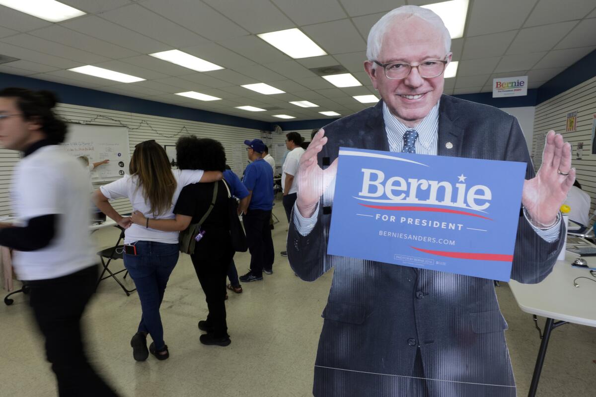 Bernie Sanders campaign headquarters in East Los Angeles