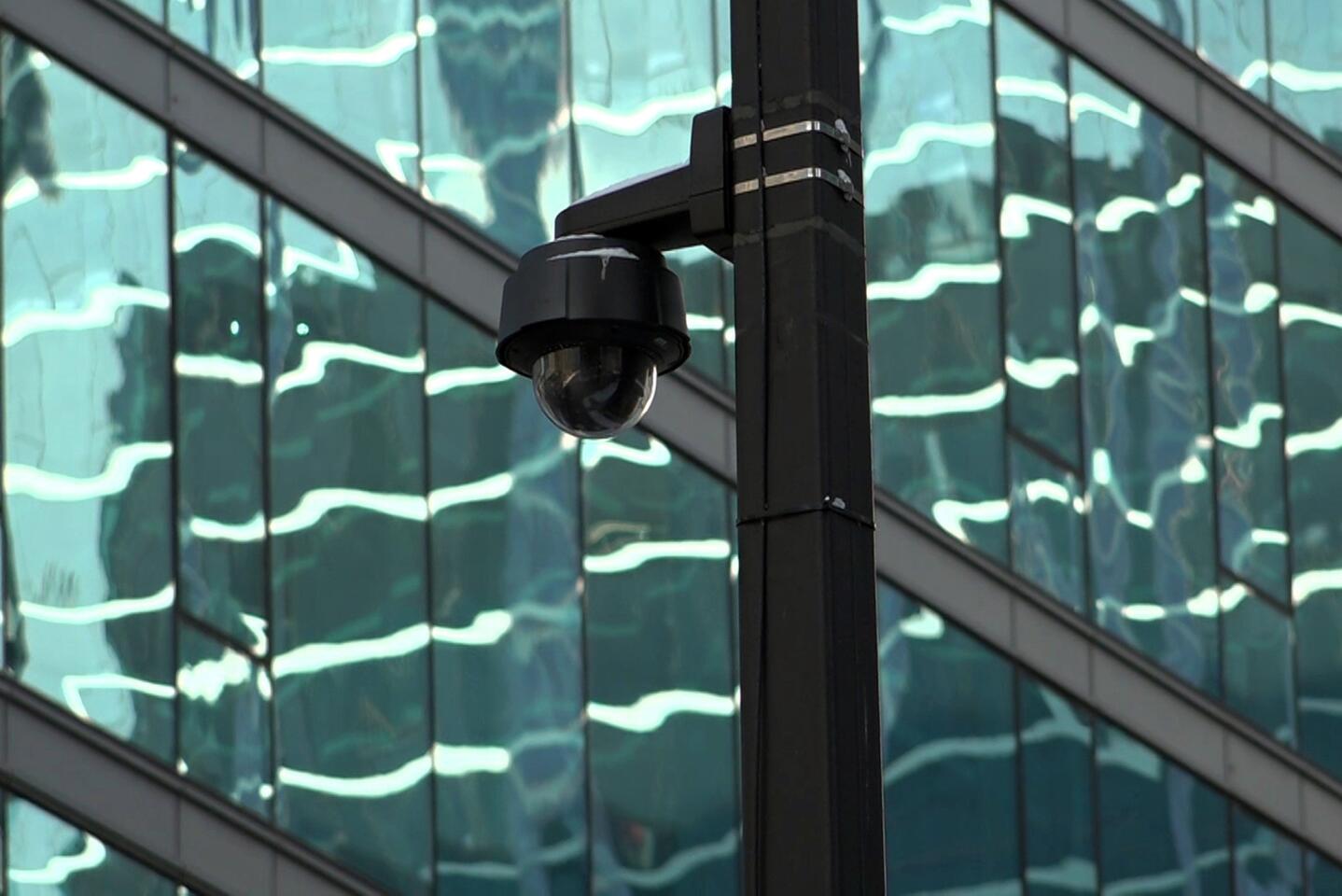 A surveillance camera is seen near the spot where "Empire" actor Jussie Smollett allegedly staged an attack in Chicago. Chicago police tapped into a vast network of surveillance cameras _ and some homeowners' doorbell cameras _ to help determine the identities of two brothers who later claimed they were paid by "Empire" actor Jussie Smollett to stage a racist and homophobic attack.