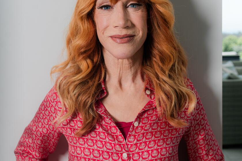 Malibu, CA - August 15: A portrait photo shoot of Kathy Griffin at her home in Malibu. on Thursday, Aug. 15, 2024 in Malibu, CA. (Jason Armond / Los Angeles Times)