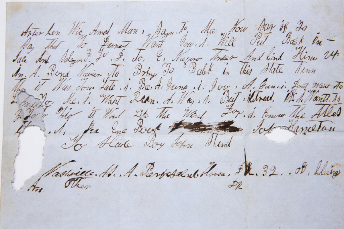 A letter written by John Stand, an enslaved man.