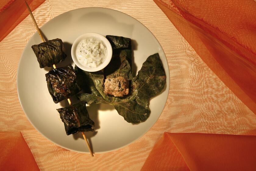 Recipe: Grilled lamb meatballs in fig leaves