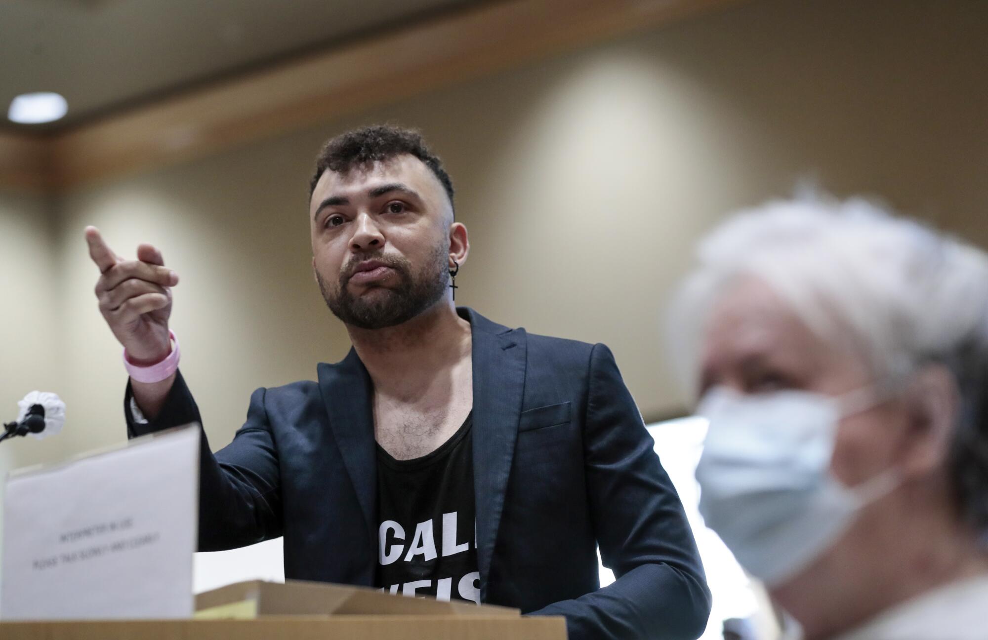 Nathan Pinkney speaks out against the effort to recall members of the Shasta County Board of Supervisors.