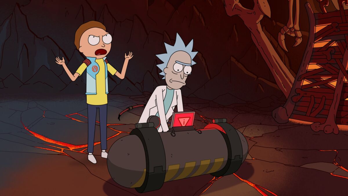 A screenshot of the animated series "Rick and Morty"