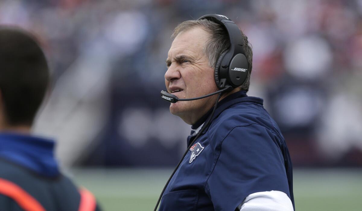 New England Coach Bill Belichick on the sideline during the second half of the Patriots' game against the New York Jets on Oct. 25, 2015, at Gillette Stadium in Foxborough, Mass.
