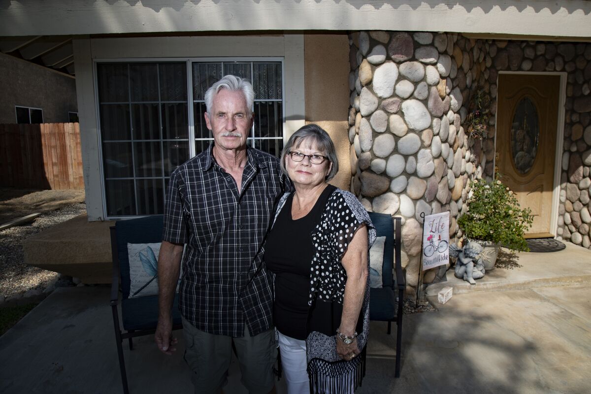 Maribeth Cortez with her husband Jerry questions if her son Jeremiah DeLap, 39, died of COVID-19 in early January