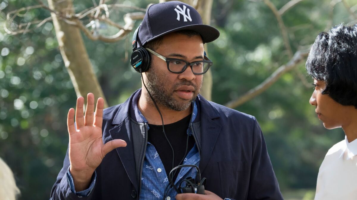Director Jordan Peele on the set of "Get Out."