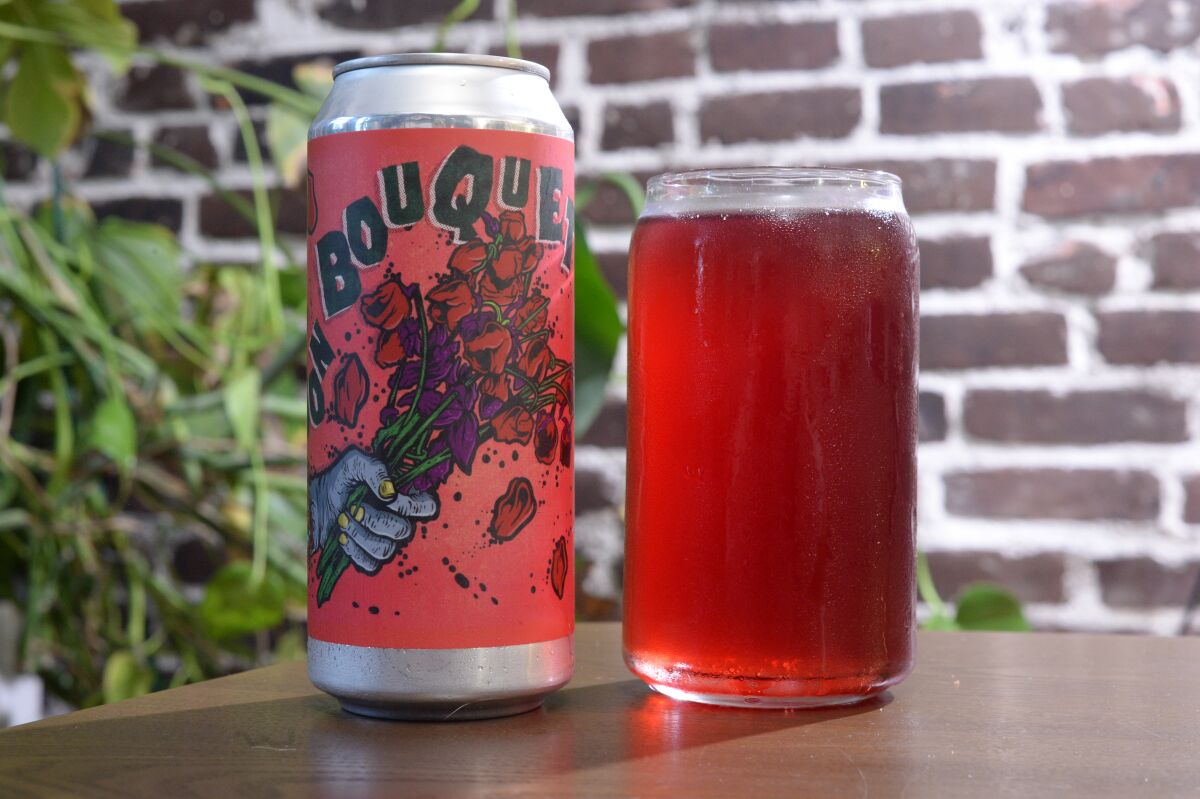 Crimson Bouquet, a fruited sour IPA from San Marcos-based Mason Ale Works.
