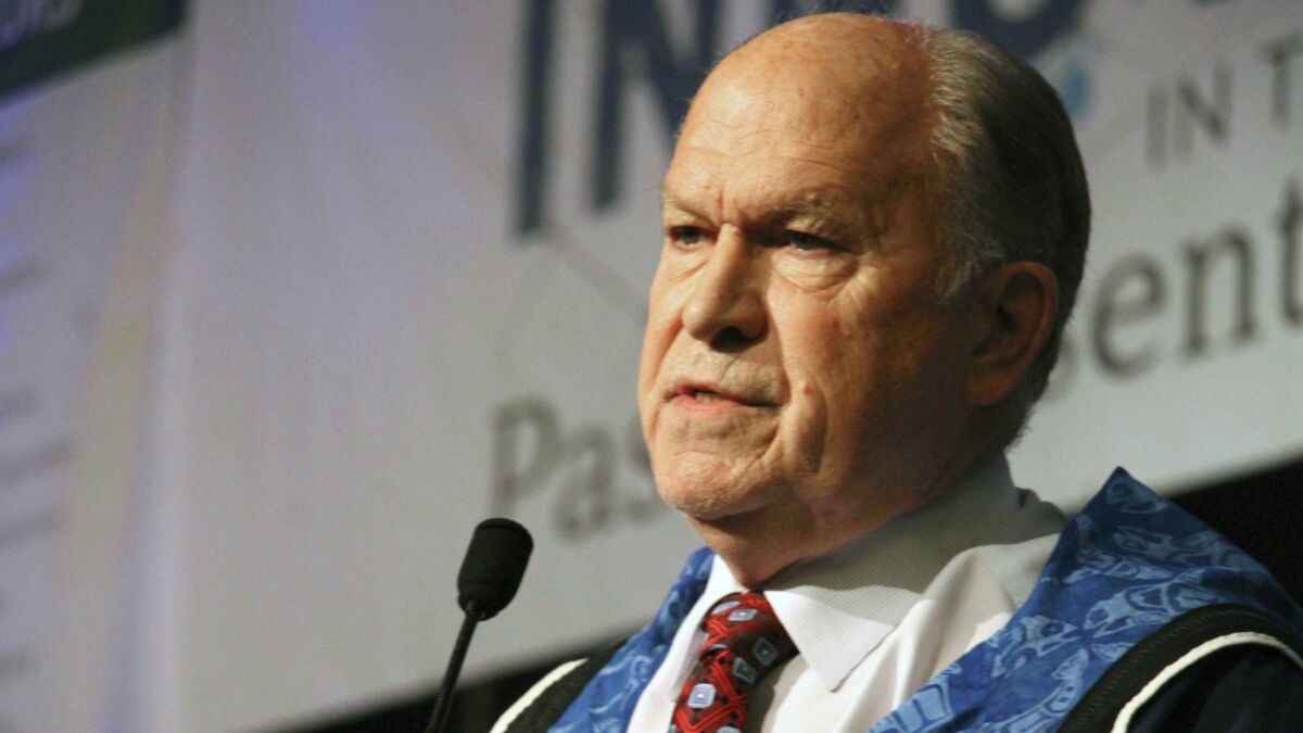 Alaska Gov. Bill Walker announces he will drop his reelection bid while addressing the Alaska Federation of Natives conference Friday in Anchorage, Alaska.