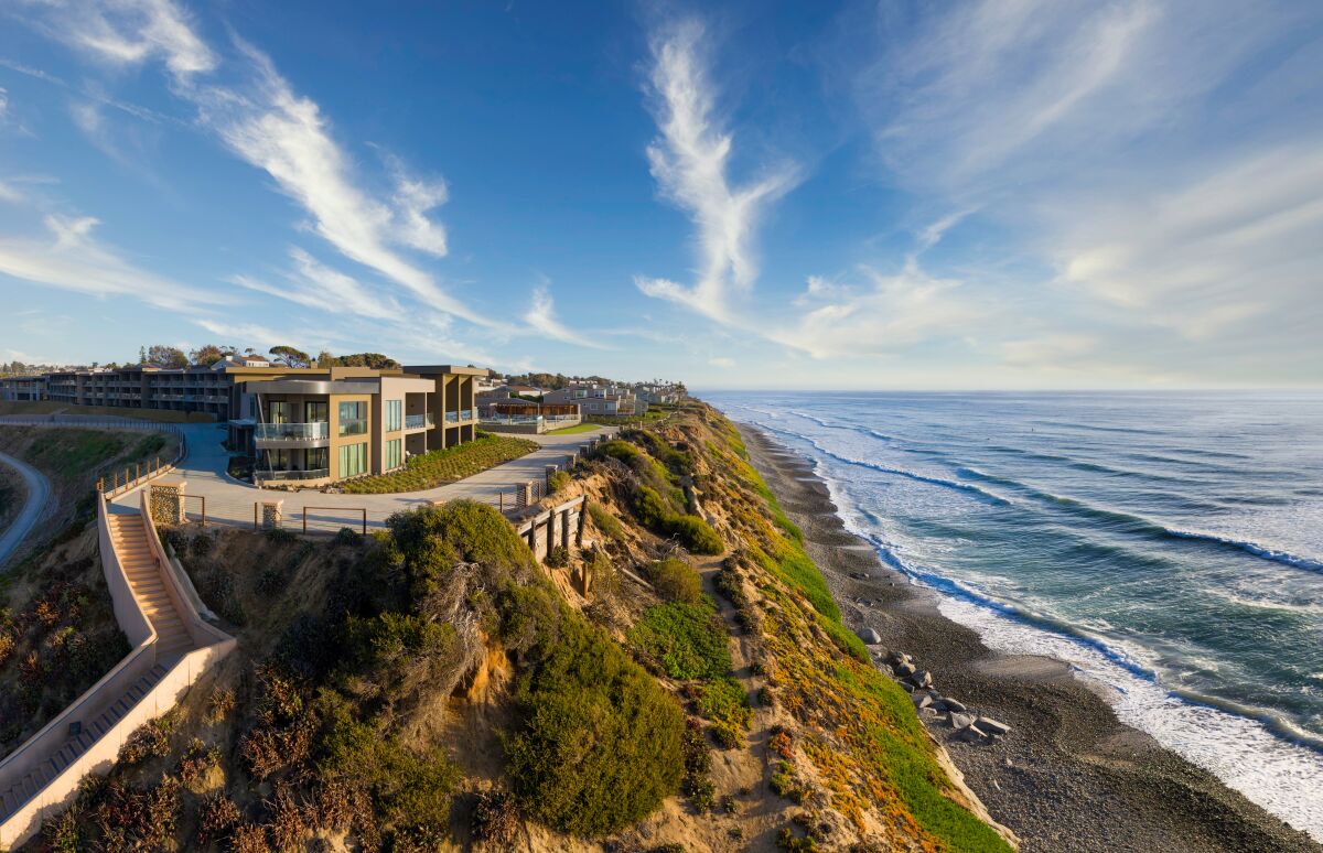 A cliff-top resort overlooking the ocean