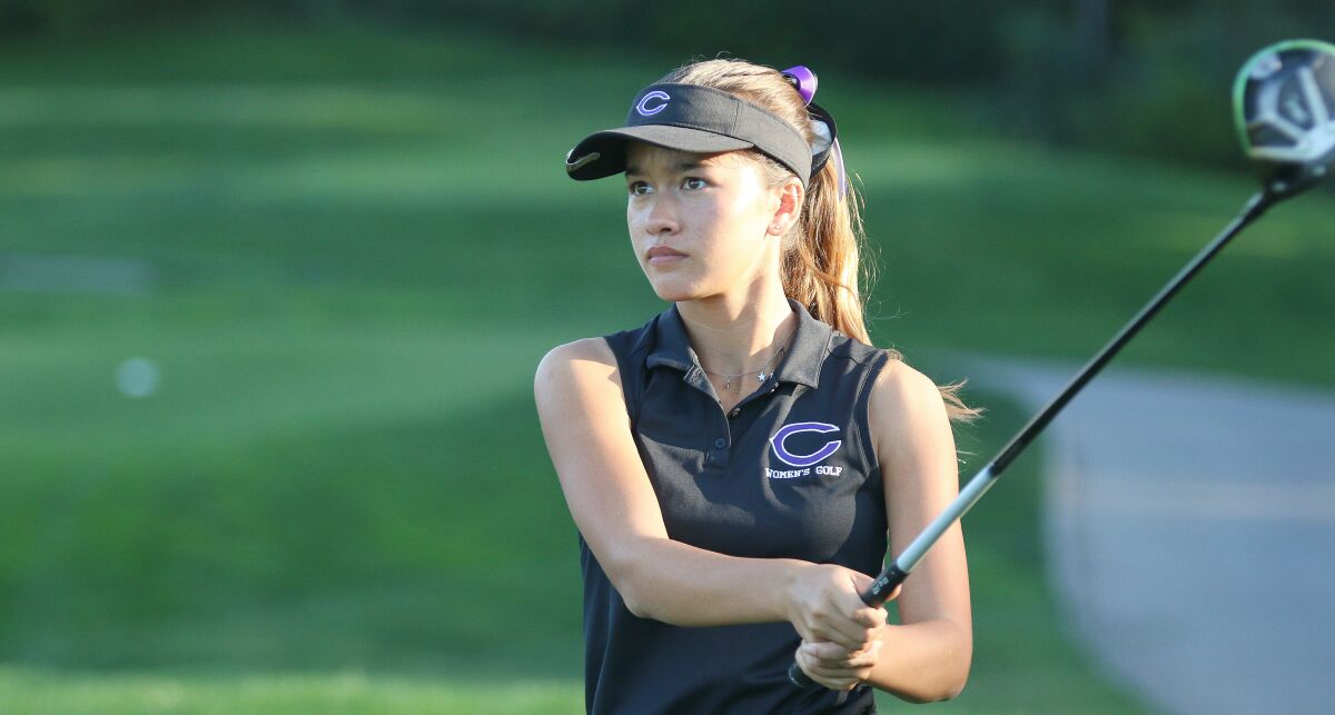 Carlsbad freshmen Andee Avery (above) and Tiffany Lin tied for medalist honors with a one-over par 37.