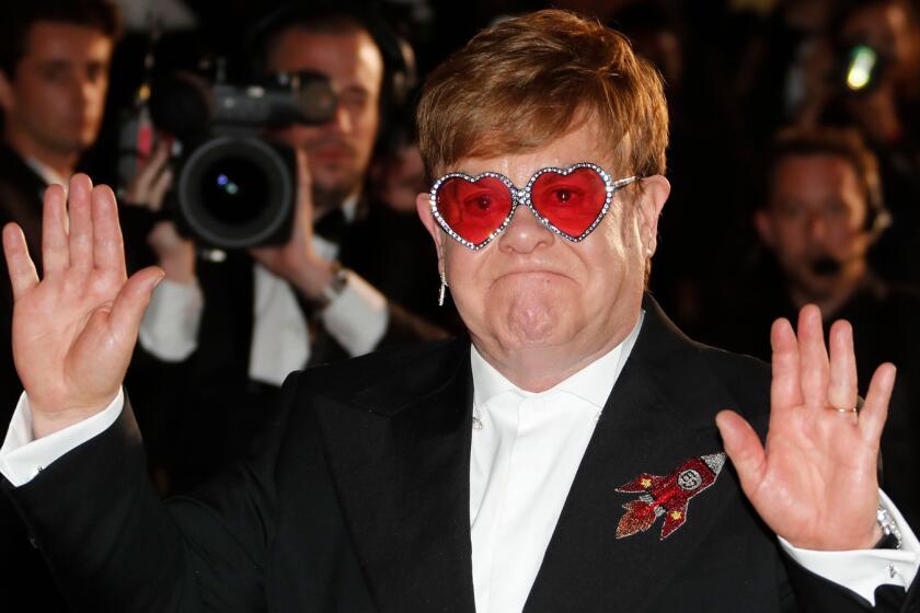 Mandatory Credit: Photo by GUILLAUME HORCAJUELO/EPA-EFE/REX (10238815fx) Elton John leaves the screening of 'Rocketman' during the 72nd annual Cannes Film Festival, in Cannes, France, 16 May 2019. The movie is presented out of competition at the festival which runs from 14 to 25 May. Rocketman Premiere - 72nd Cannes Film Festival, France - 16 May 2019 ** Usable by LA, CT and MoD ONLY **