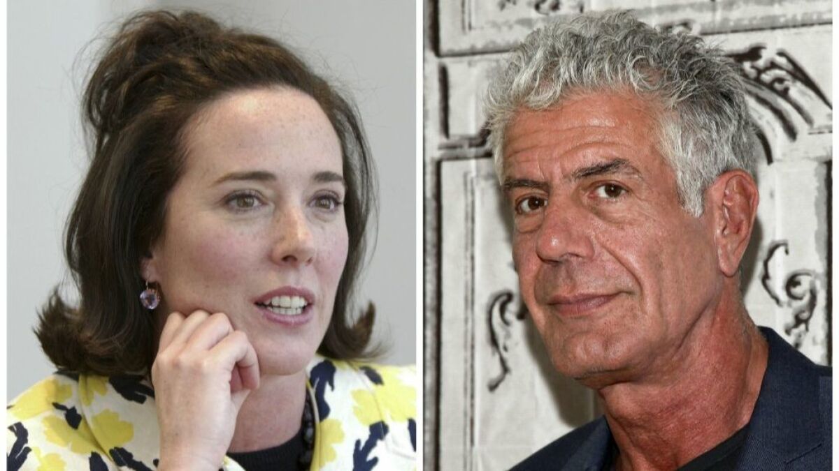 Mental health experts concerned about 'suicide contagion' after deaths of  Anthony Bourdain and Kate Spade - Los Angeles Times