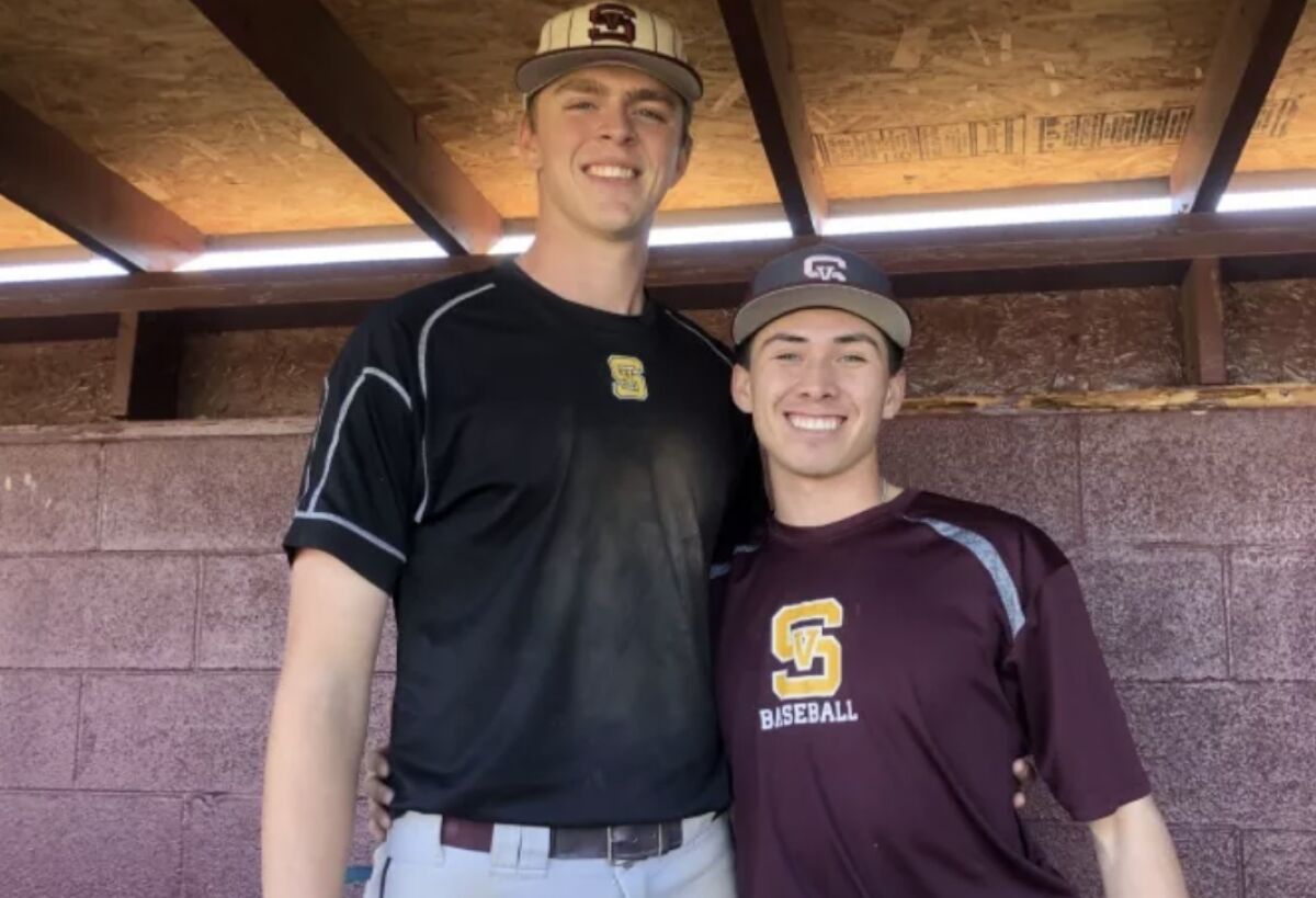 Justin Campbell (left) and teammate Andrew Devine from Simi Valley in 2019.
