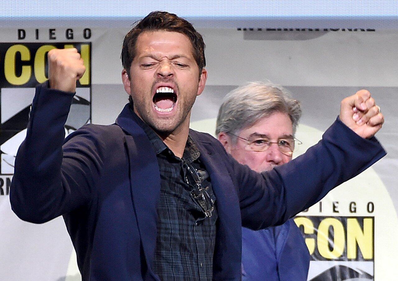 Actor Misha Collins gives the fans what they want at the "Supernatural" Special Video Presentation And Q&A during Comic-Con International 2016 at San Diego Convention Center on July 24, 2016 in San Diego, California.