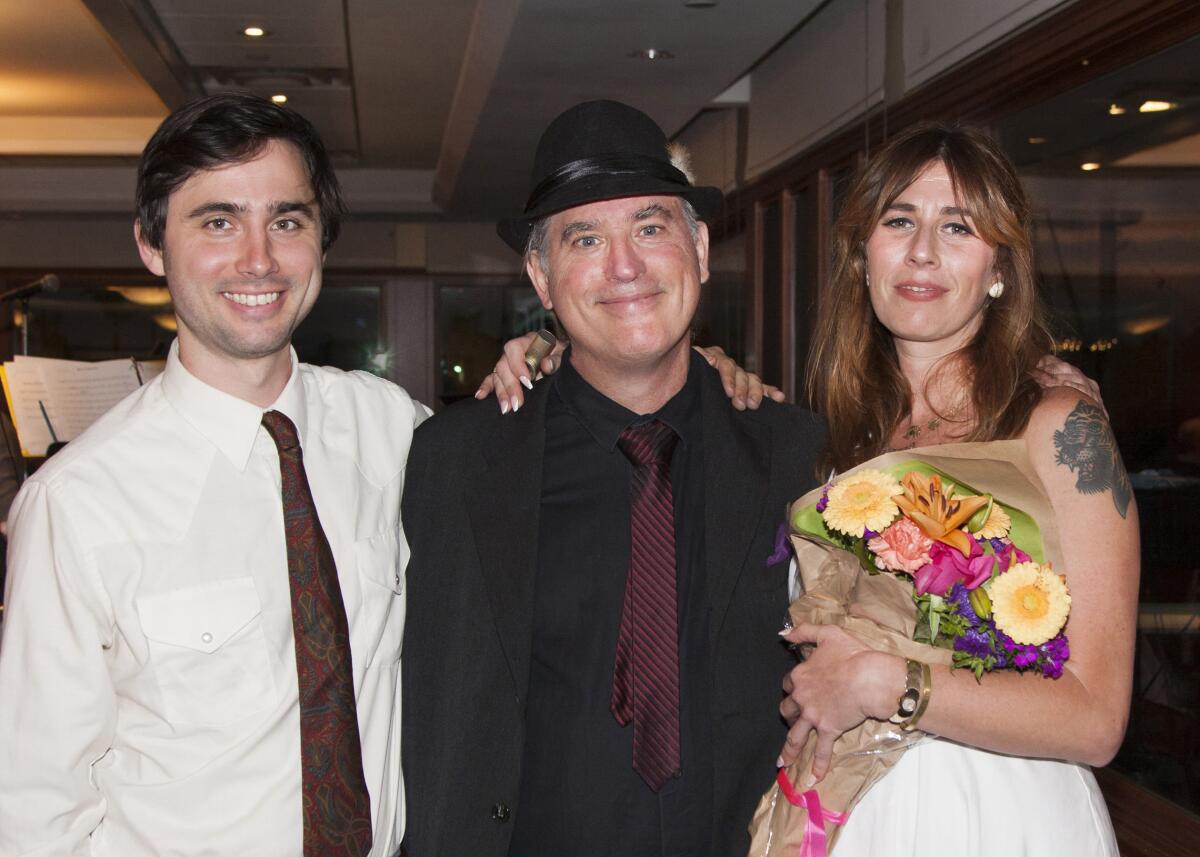 Tim and Joe McNalley and vocalist Mara Kaye at Hutchins Consort dinner held at Bahia Corinthian Yacht Club.