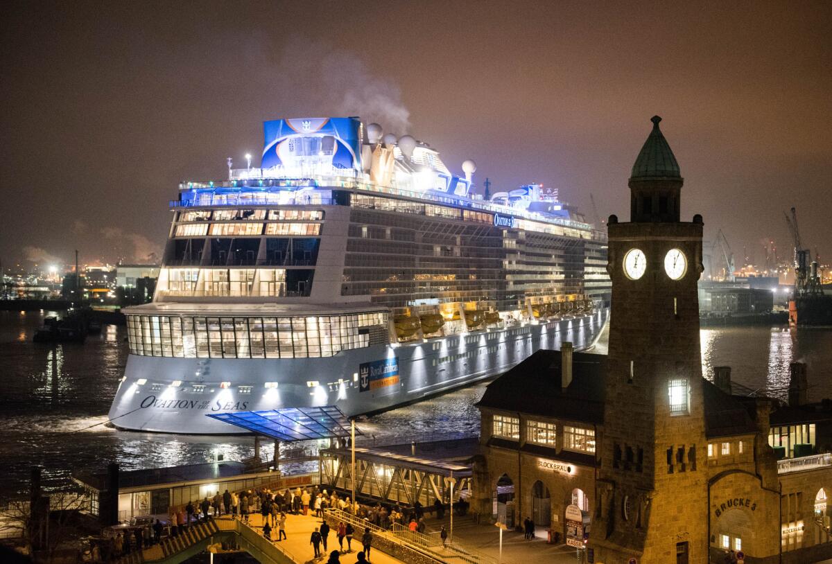Royal Caribbean's Ovation of the Seas, in Hamburg, Germany, last year.