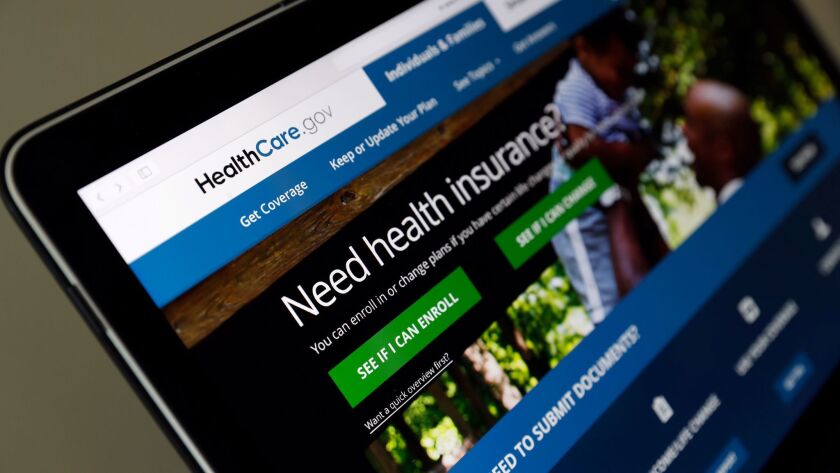 Still under threat: The home page of healthcare.gov, the federal individual insurance exchange. A new President Trump initiative would undercut the Affordable Care Act's consumer protections.