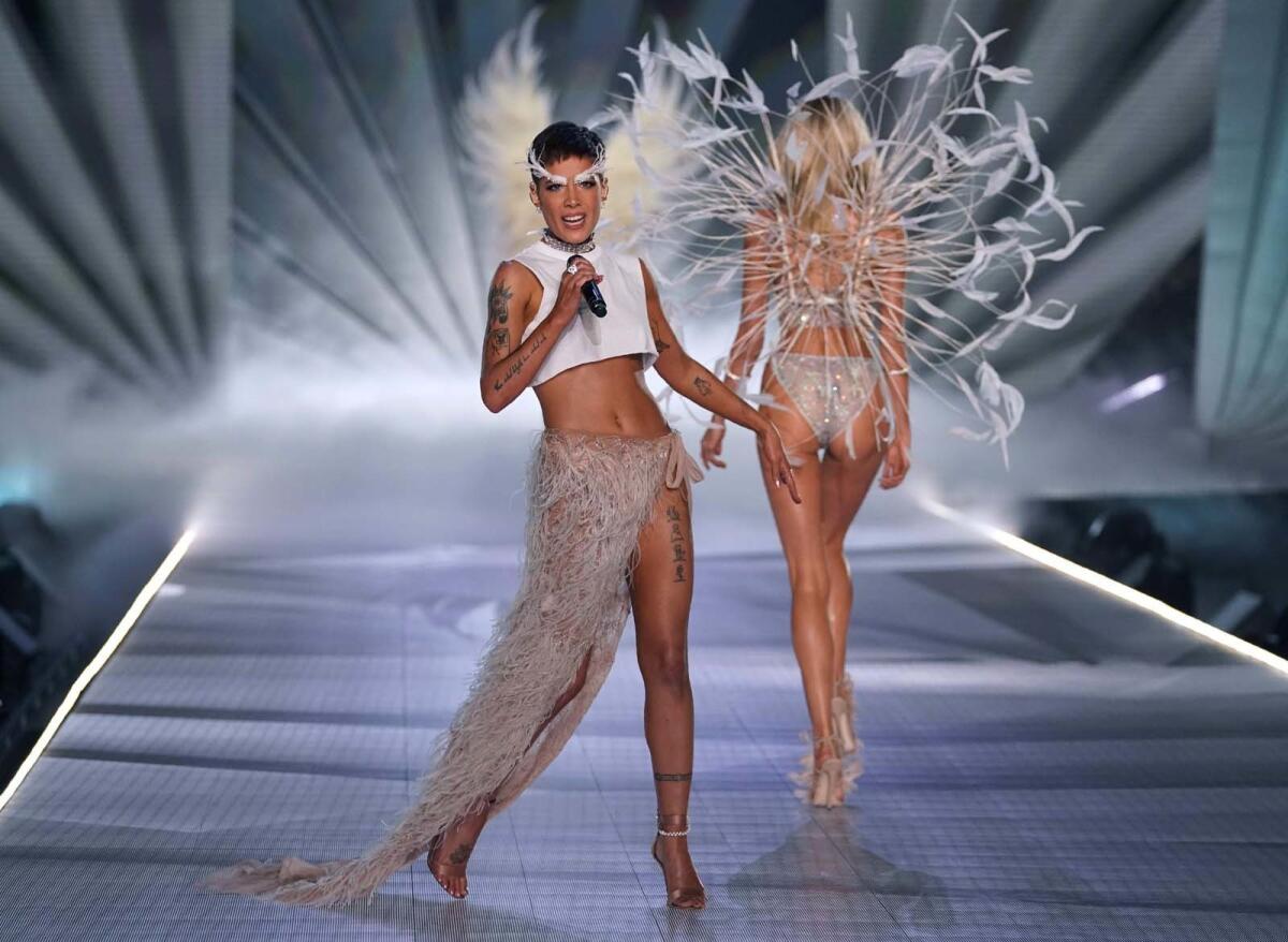 Halsey, left, performed at the 2018 Victoria's Secret Fashion Show, recorded last month.