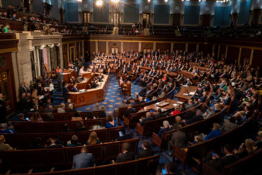 WASHINGTON, DC - JANUARY 05: The House Chamber of the U.S. Capitol Building on Thursday, Jan. 5, 2023 in Washington, DC. After multiple failed attempts to successfully elect a Speaker of the House, the members of the 118th Congress are expected to try again today. (Kent Nishimura / Los Angeles Times)