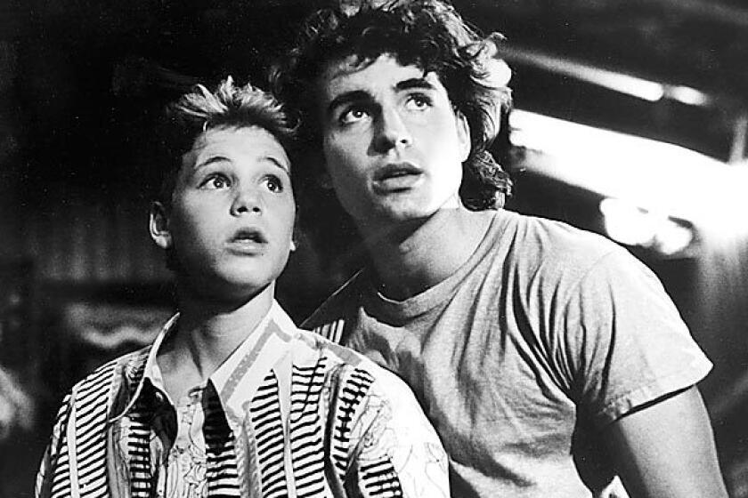 Corey Haim, left, and Jason Patric, appeared in the teenage vampire movie "The Lost Boys." Haim, who fought a long battle with drug addiction, died Wednesday.