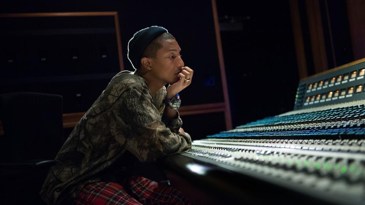 Pharrell Williams is photographed at EastWest Studios in Hollywood.