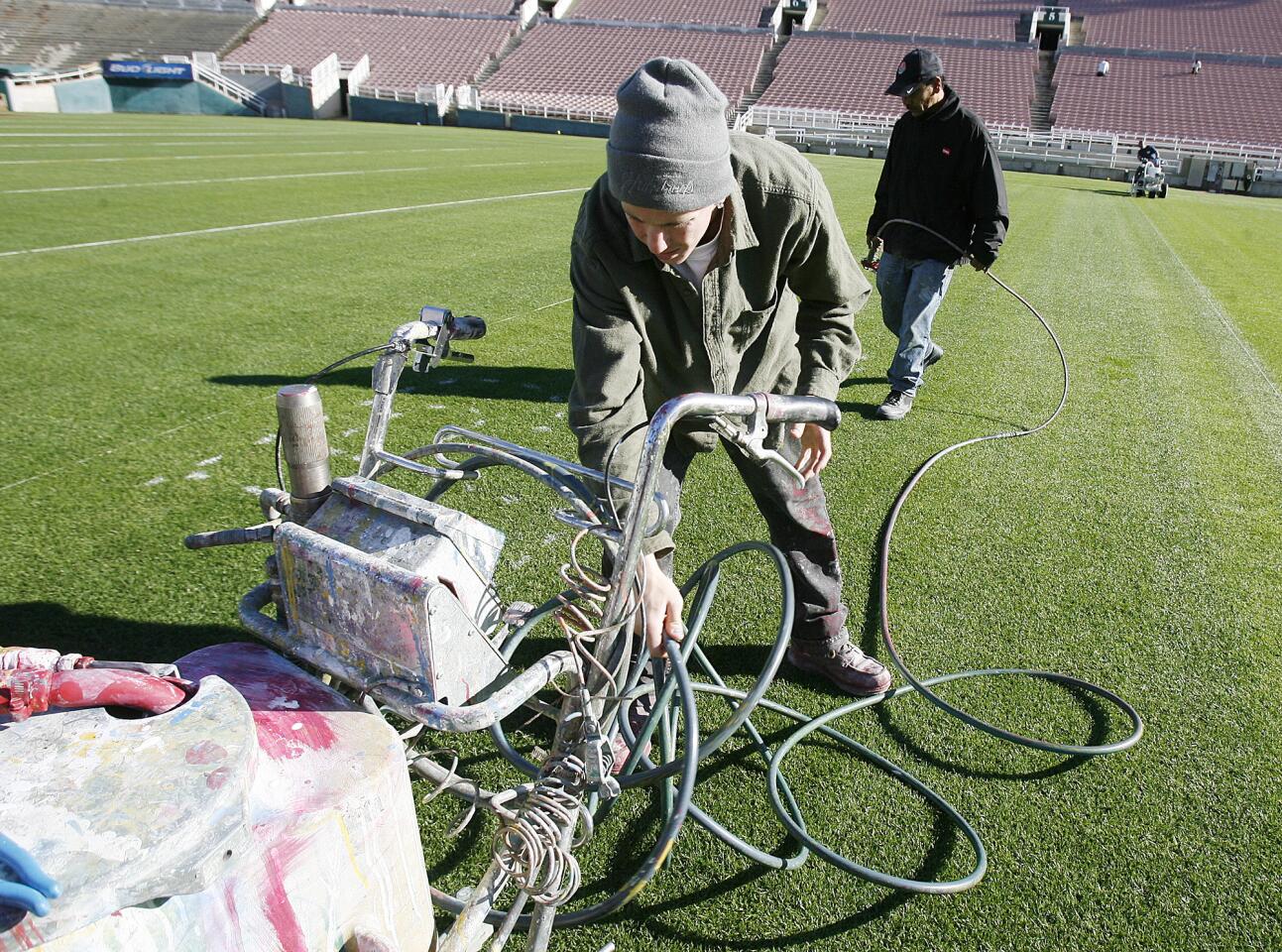 Photo Gallery: Rose Bowl preparations underway