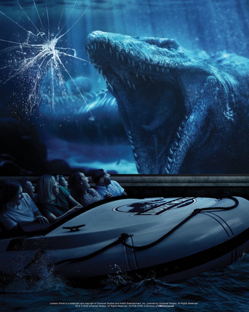 The Mosasaurus is featured in the newly opened Jurassic World -- The Ride at Universal Studios Hollywood. The attraction replaces the 23-year-old Jurassic Park ride, which closed in September.