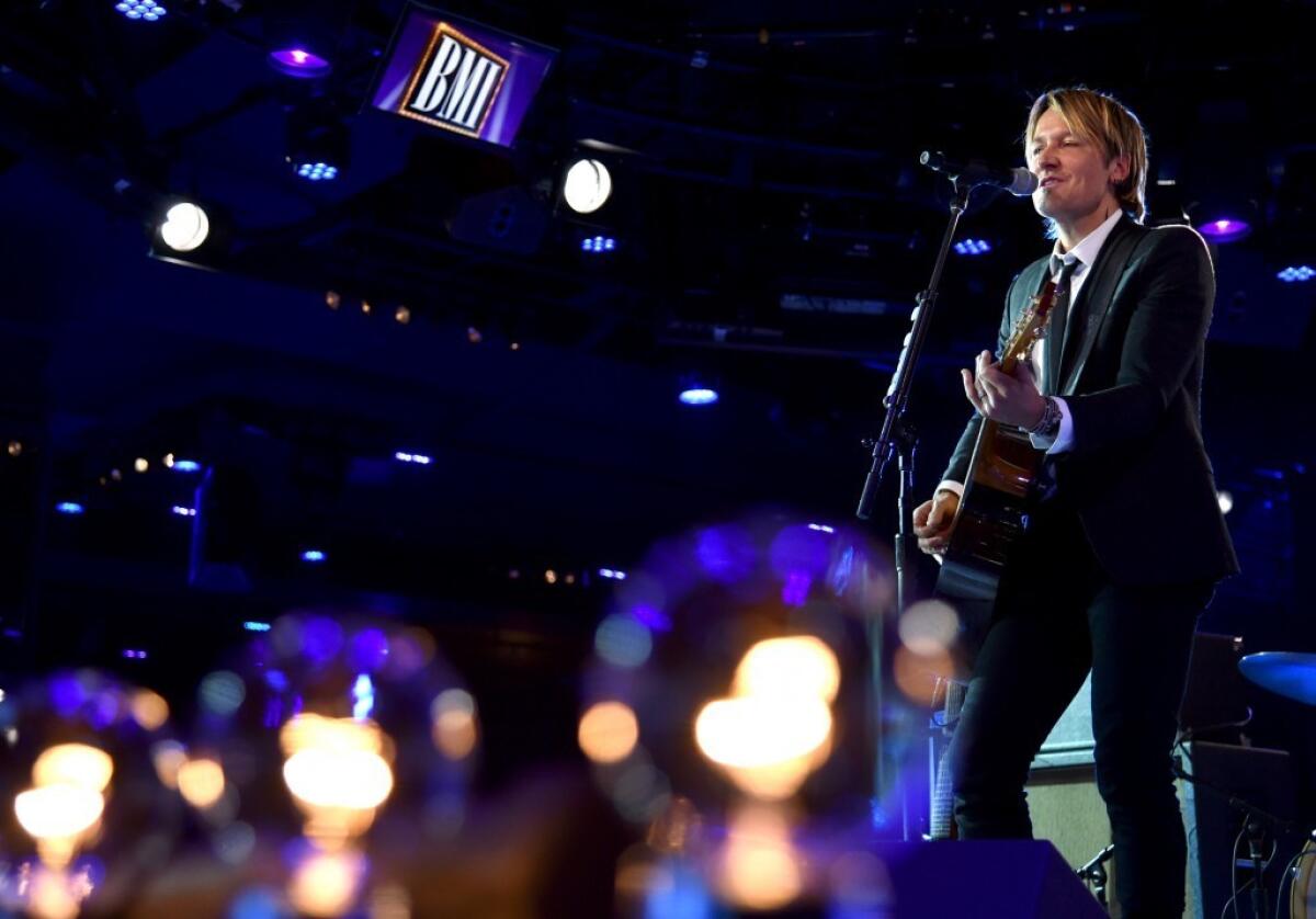 Keith Urban performs onstage at the 64th BMI Country Awards in Nashville on Tuesday.