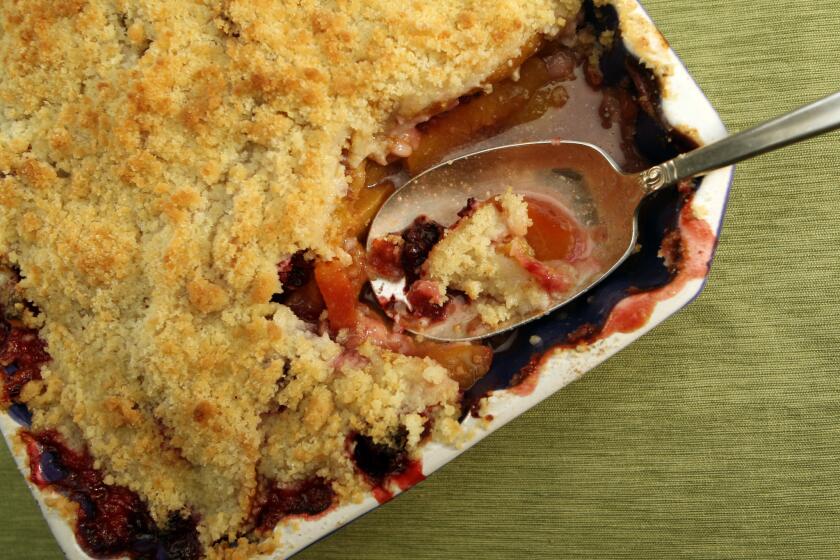 Recipe: Peach and blackberry crisp