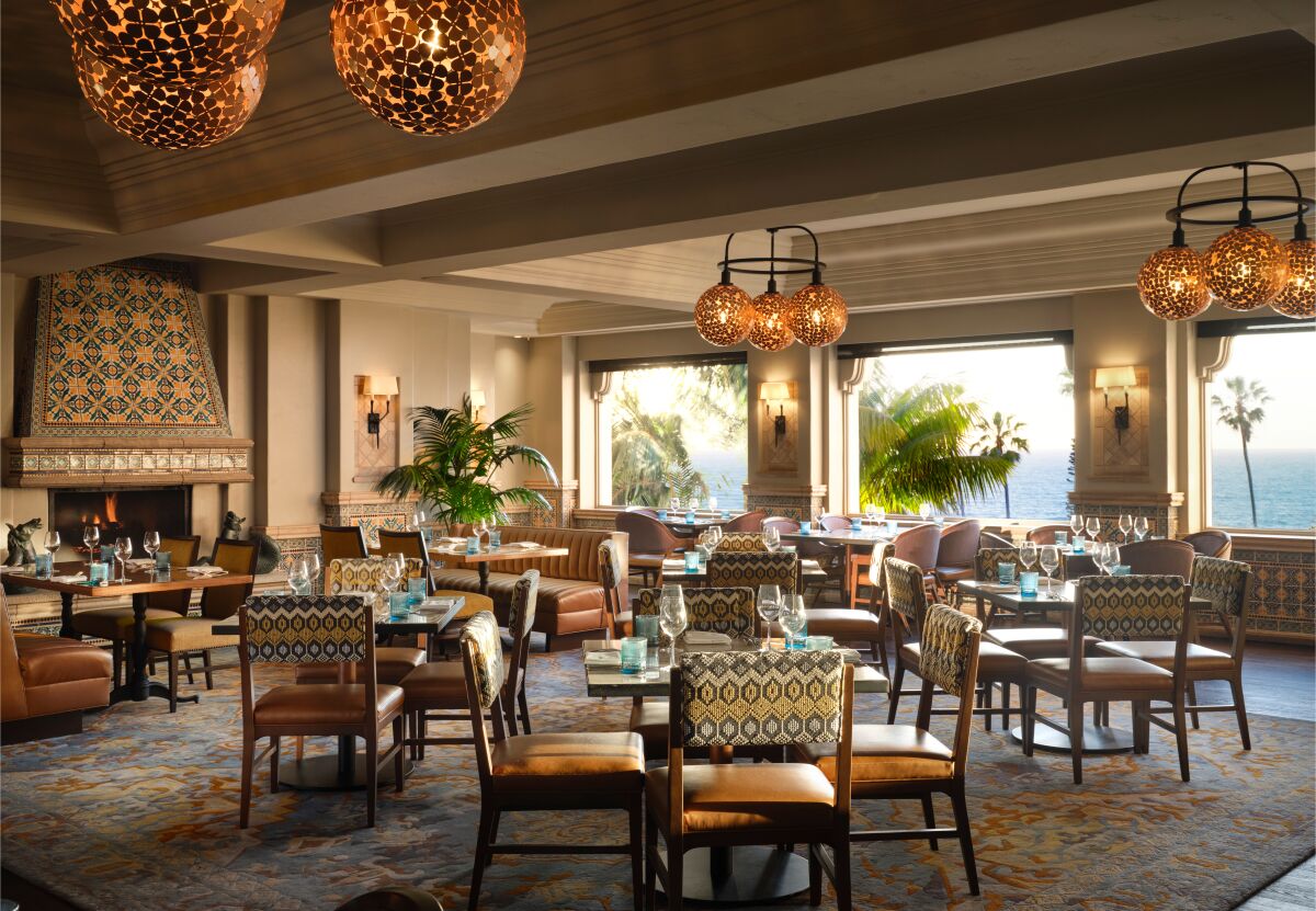 The Mediterranean Room was renovated as part of the La Valencia Hotel’s 95th anniversary.