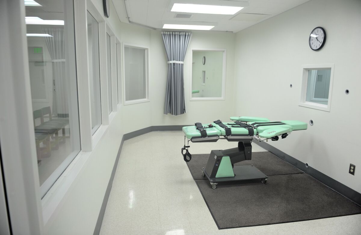 A view of the new lethal injection chamber at San Quentin State Prison.