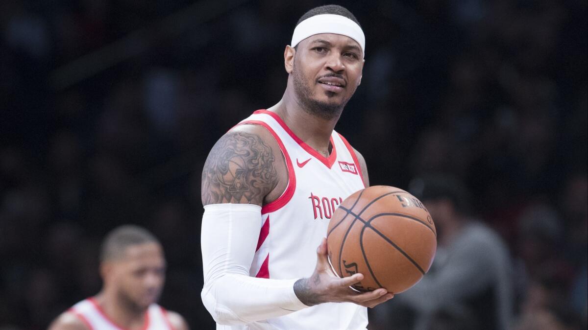 Carmelo Anthony has struggled to find his role with playoff contenders in Oklahoma City and Houston.