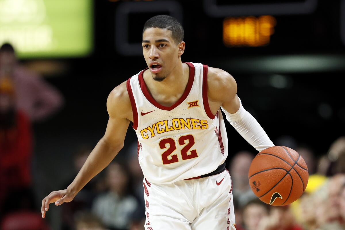 Iowa State guard Tyrese Haliburton is projected to go in the first round of the NBA draft on Wednesday.